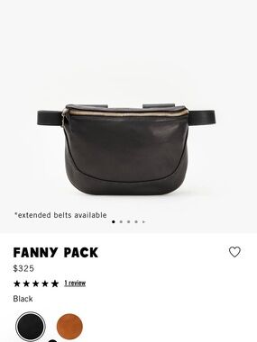 NWOT Clare V Black Leather Fanny Pack